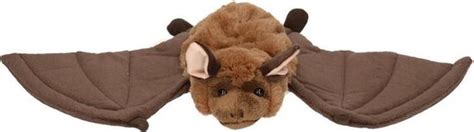 Pluche Vleermuis Handpop Knuffel Bruin Wit 36 Cm Vleermuizen