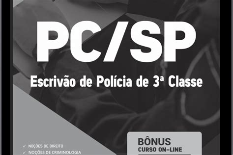 Baixar Apostila PC SP PDF Escrivão de Polícia de 3ª Classe 2023