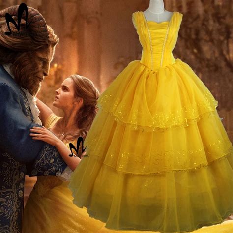 2017 Movie Beauty and The Beast Princess Belle cosplay costume Emma ...