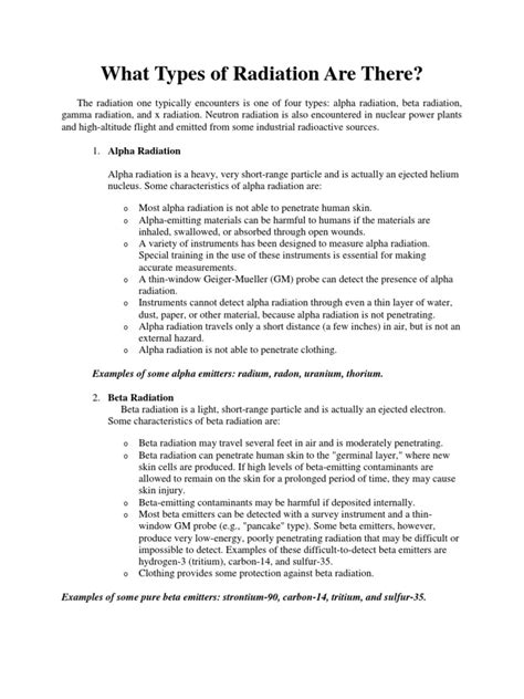 What Types of Radiation Are There | PDF | Radioactive Decay | Gamma Ray