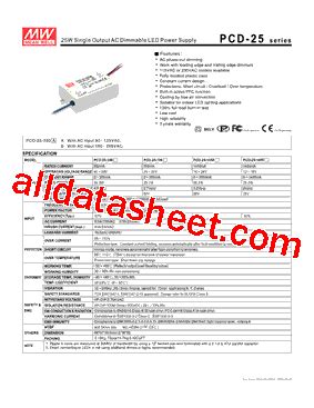 Pcd Datasheet Pdf Mean Well Enterprises Co Ltd