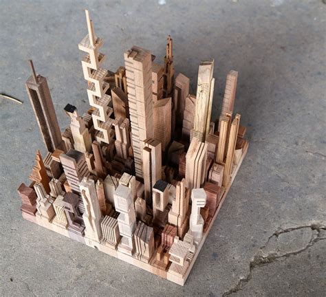 Micro Metros Abstract City Models Carved From Wooden Scraps Urbanist