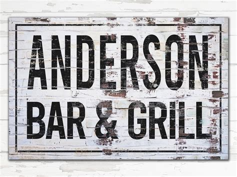 Personalized Bar And Grill Sign Custom Farmhouse Sign Sports Etsy