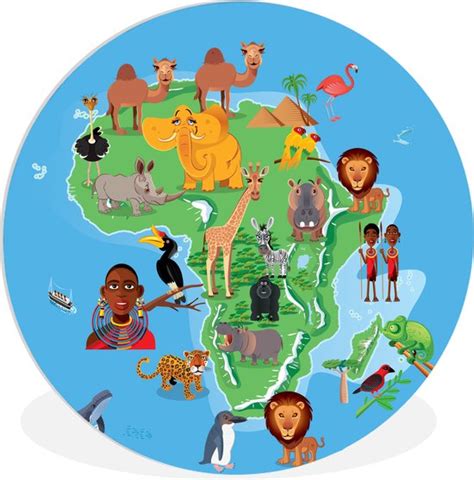 Wallcircle Wandcirkel Een Illustratie Van Een Kaart Van Afrika