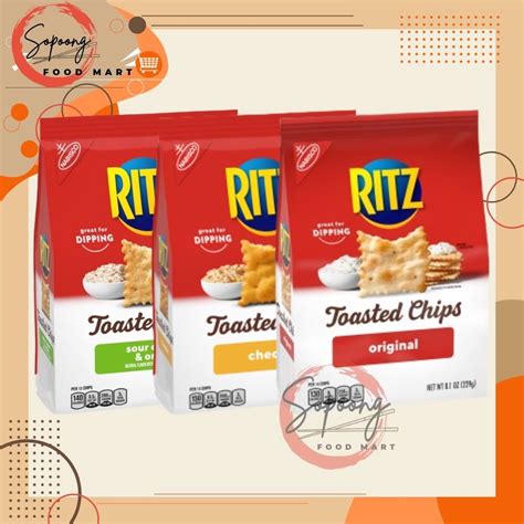 Nabisco Ritz Toasted Chips 229g Original Cheddae Sour Cream Onion