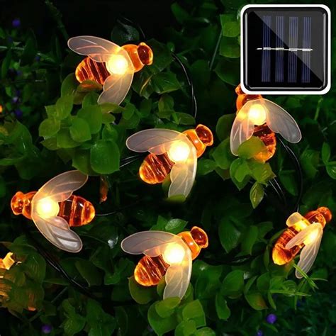 New Solar Powered Cute Honey Bee Led String Fairy Light Leds Leds