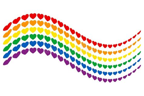 Bandera Lgbt Arco Iris Ondulada Con El Corazón Moldea La Bandera Del Orgullo Gay Ilustración del