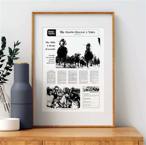 Kentucky Derby Secretariat Front Page Wall Art - Etsy