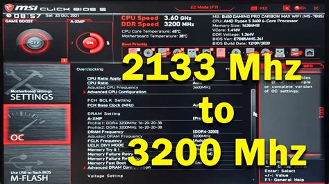 How To Change Ram Speed From Bios Enable Xmp Msi Motherboard