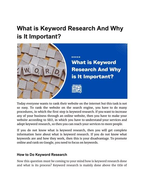 PPT What Is Keyword Research And Why Is It Important PowerPoint