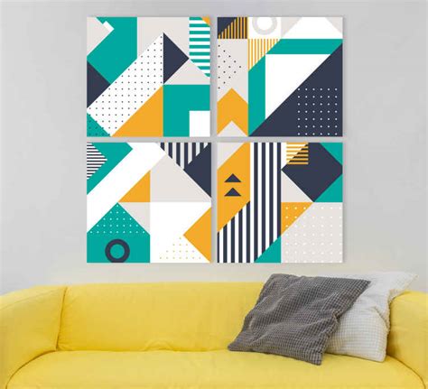 Triangles geometric art geometric wall canvas - TenStickers