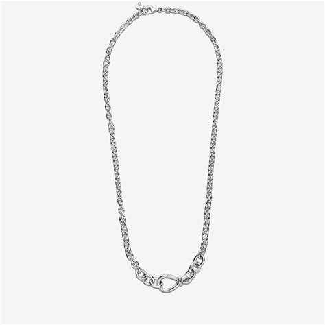 Chunky Infinity Knot Chain Necklace Silver Pandora Us