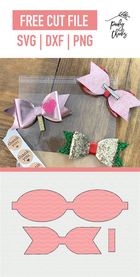 Free Templates SVGS For Faux Leather Hair Bows