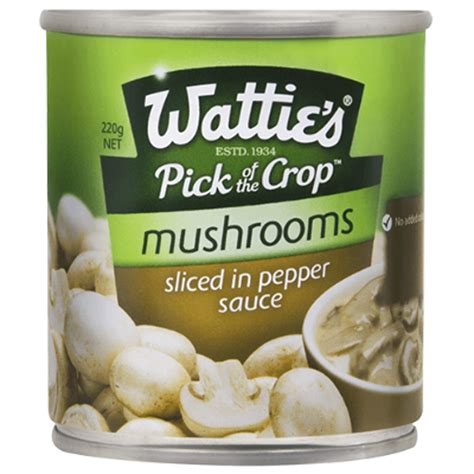 Watties Mushrooms Sliced In Pepper Sauce 220g Kiwi Corner Dairy