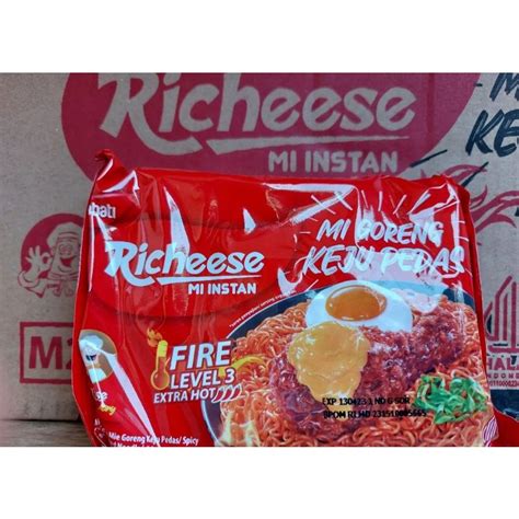 Jual Mi Richeese Mie Goreng Keju Pedas Fire Level Box Shopee