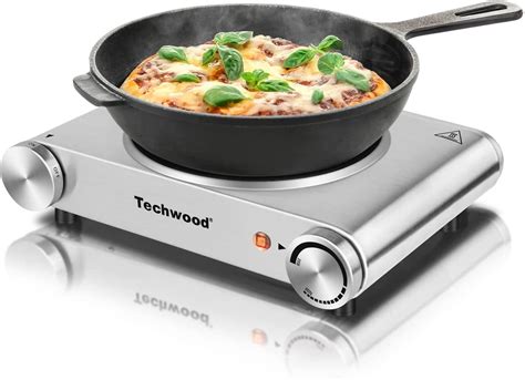 Techwood Hot Plate Single Burner For Cooking 1200w Portable Infrared Electric Stove With