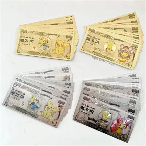 Cartas Metálicas Pokémon Billetes Dorados Plateados Pikachu en venta en