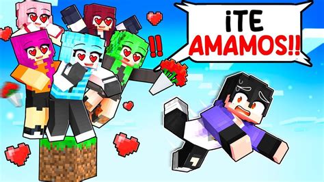 1 CHICO Vs 5 FANS LOCAS En UN BLOQUE En MINECRAFT RETO CHICAS Vs