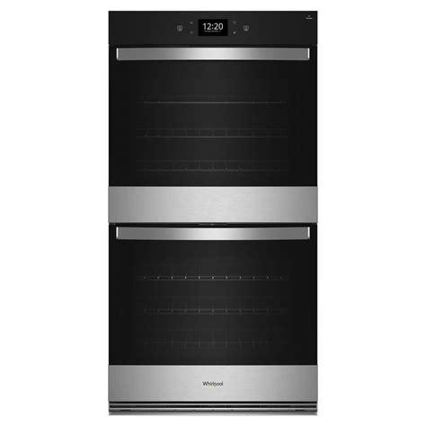 Whirlpool 30 In Double Electric Wall Oven With True Convection Self Cleaning In Fingerprint