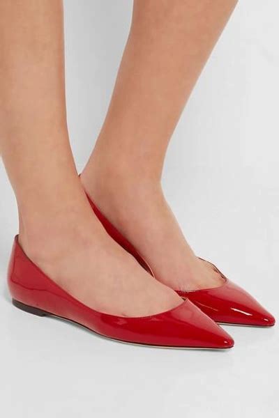 Jimmy Choo Romy Patent Leather Point Toe Flats Modesens