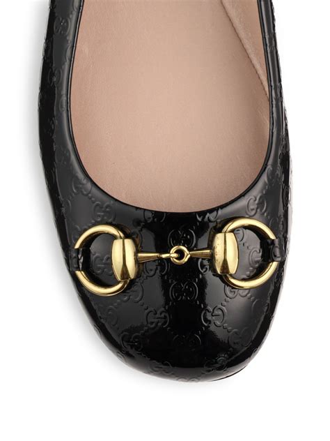 Gucci Jolene Gg Patent Leather Ballet Flats In Black Lyst