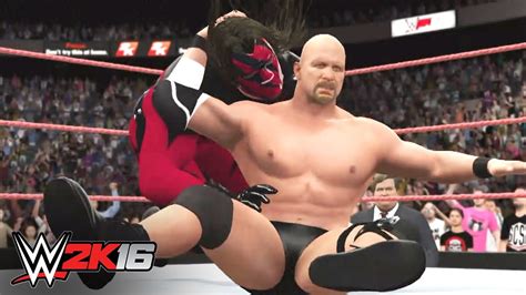 Stone Cold Steve Austin Vs Kane WWE 2K16 2K Showcase Walkthrough