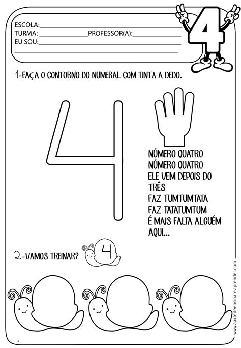 Atividades Com O Numero 4 Para Educação Infantil - 5
