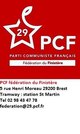 Communiqué du PCF Finistère Appel à participer au rassemblement pour