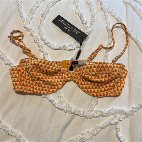 Triangl Bikini Top Size Small Light And Dark Depop
