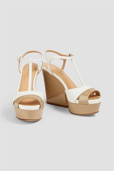 Sergio Rossi Two Tone Patent Leather Sandals The Outnet