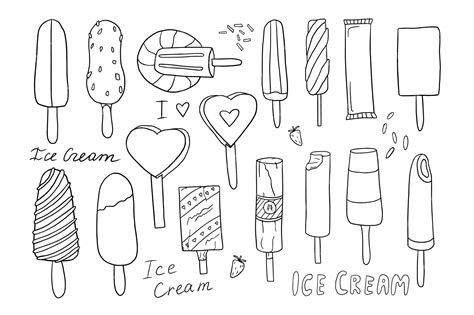 Premium Vector Set Of Ice Cream With Different Flavors Fruits And Nuts Ice Cream On Sticks