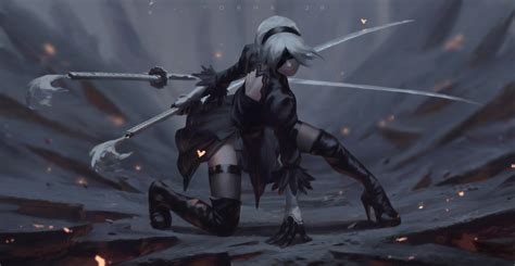 1360x768 2b Nier Automata Artworks Laptop HD HD 4k Wallpapers Images