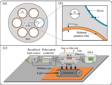 A B The Cross Section Of PCF Sensor And C Principle Diagram Of The