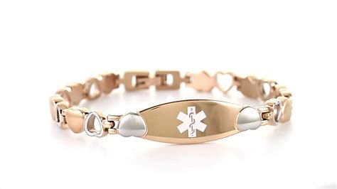 Rose Gold Heart Medical Bracelet For Her Youtube