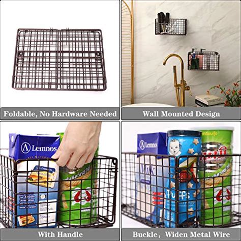 X Cosrack Foldable Cabinet Wall Mount Metal Wire Basket Organizer