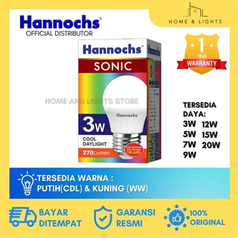 Jual Hannochs Lampu LED Sonic 3W Warm White Kuning 7W Putih CDL