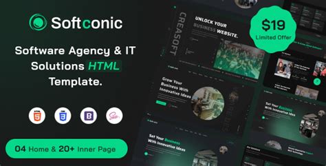 Softconic Software Agency And IT Solutions HTML Template By Egenslab