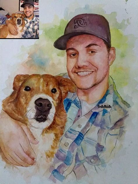 Amazon BookMyPainting Handmade Watercolor Painting Pet Portrait