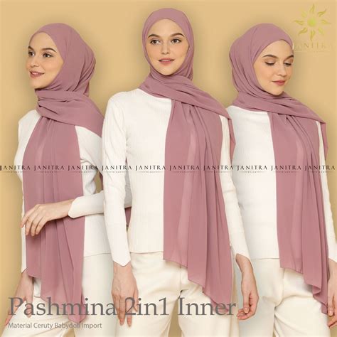 Jual Pashmina Inner In Ceruty Baby Doll Premium Pasmina Inner In