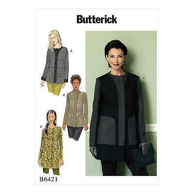 Butterick B6421 Misses Lined Loose Fitting Coat Sewing Pattern 6 14