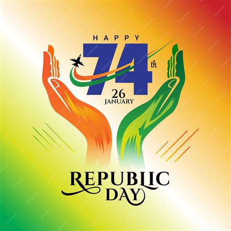 Premium Vector 74th India Republic Day Logo With Tricolor Hand Care