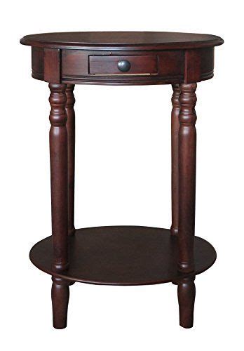 Urbanest Woodbury Oval Accent Table With Drawer Cherry Cherry End