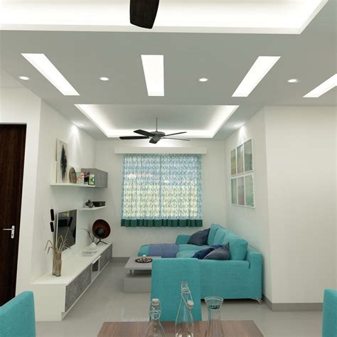 Simple False Ceiling Designs For Living Room With 2 Fans Baci Living Room