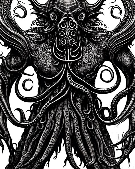 Cthulhu Detailed Intricate Dark Fantasy Horror Powerful Colorful Image