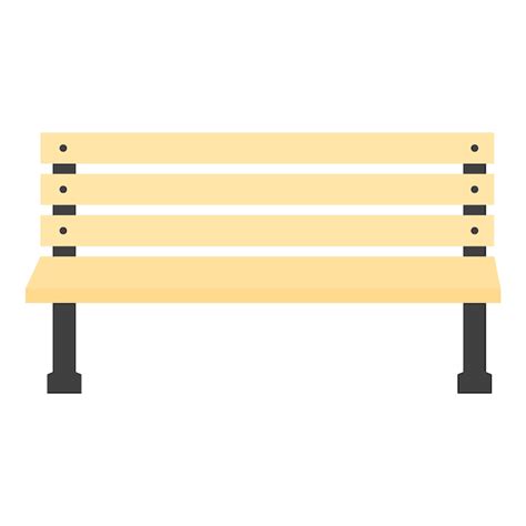 Premium Vector Park Bench Icon In Flat Color Style