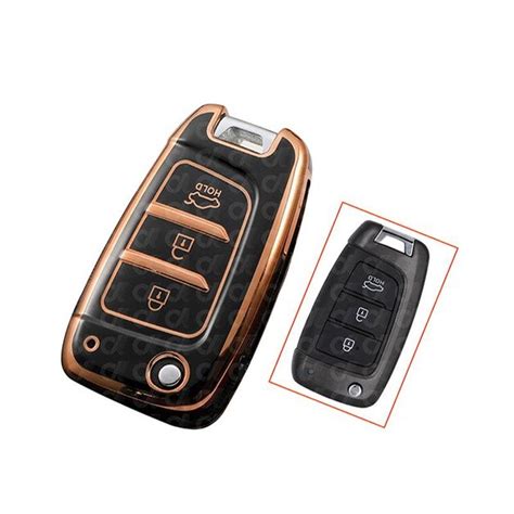 Nano High Quality Cover For Hyundai Flip Key 3 Buttons Black Color