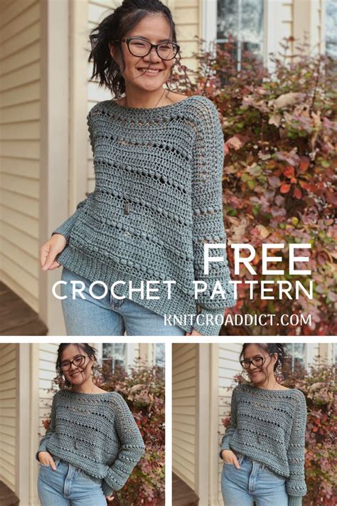 Easy Crochet Sweater Pattern Bead Stitch Pullover Artofit