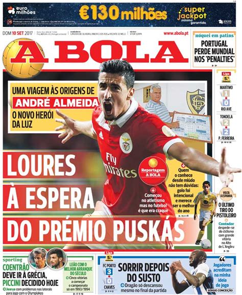 capa jornal  bola  setembro  capasjornaispt