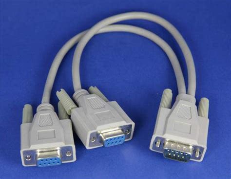 Y SPLITTER SERIAL CABLE DB9 Male To DB9 Female DB9 Female 12IN