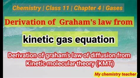 Derivation Of Grahams Law From Kinetic Gas Equation Derivation Of Gas